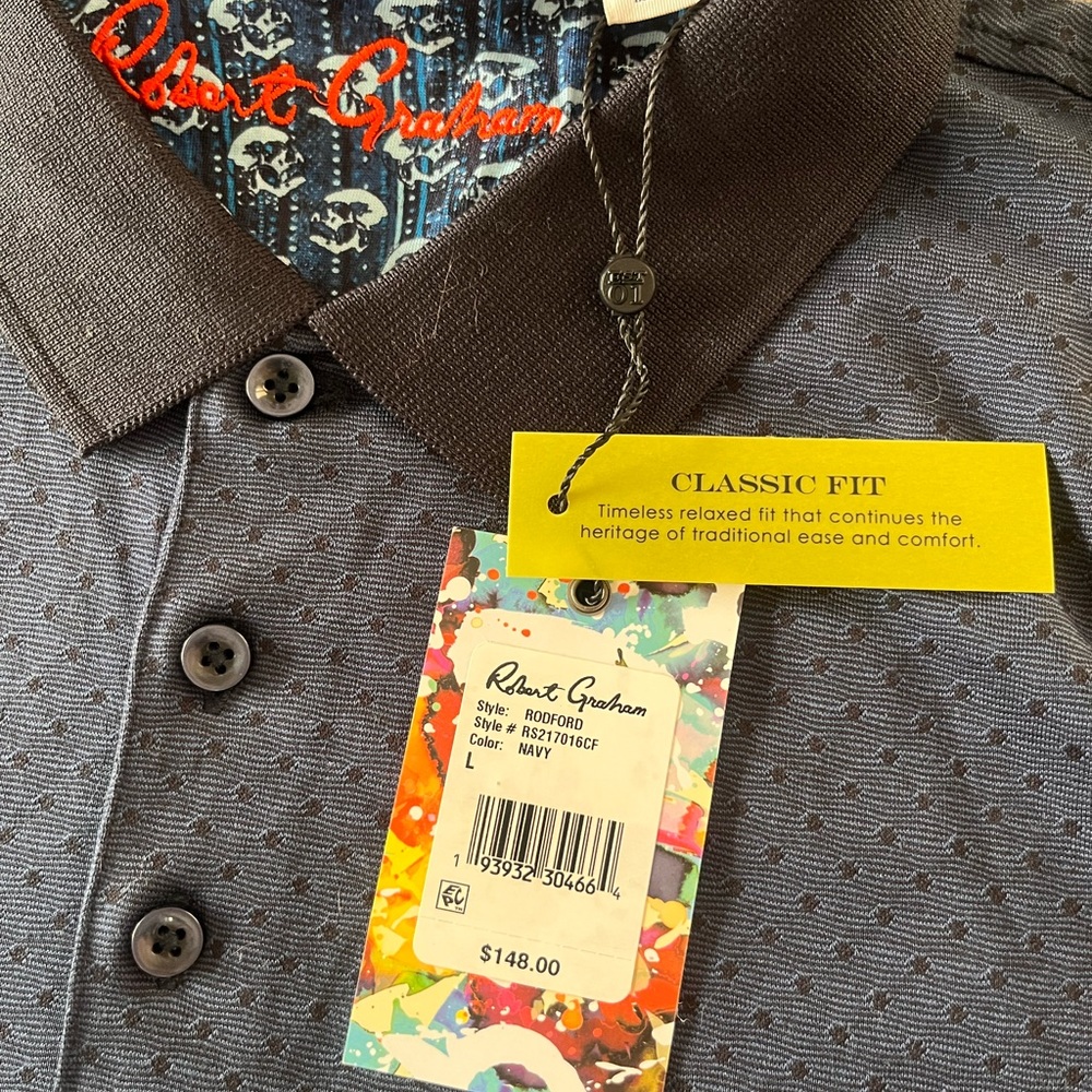 Robert Graham polo style cotton shirt size L - Picture 4 of 6